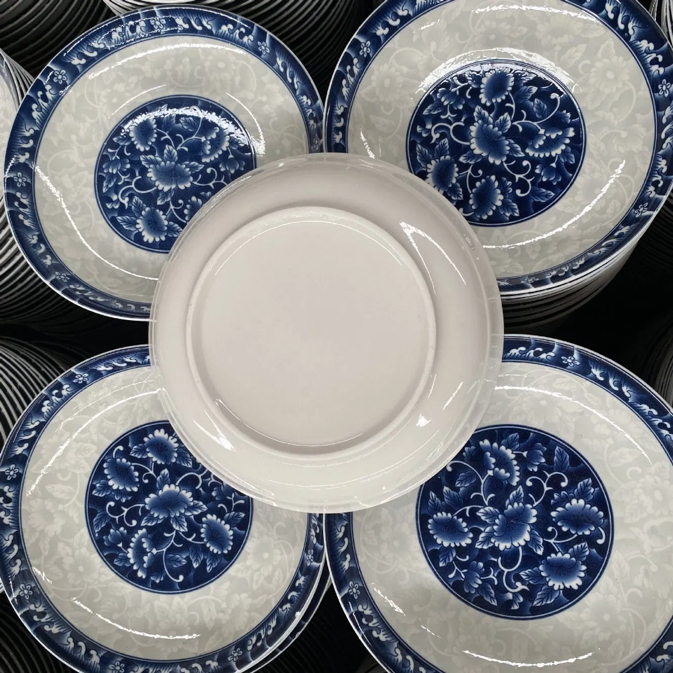 8'5-10"Fruit Rice Plate with Pad Stamp Decal Porcelainware Ceramics Tableware