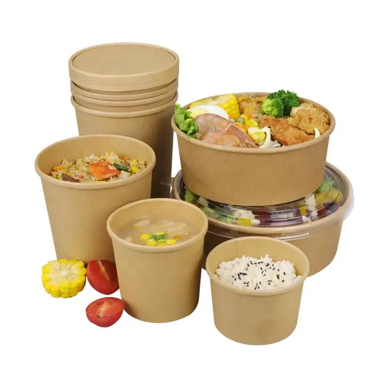 Eco High Quality Kraft Paper Food Packaging Take Away Kraft Bowl