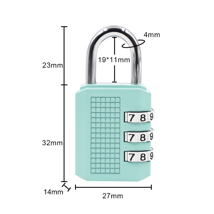 3 Digit Combination Travel Luggage Suitcase Lock Padlock Steel Wire Metal Combination Lock