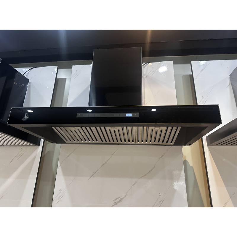 Home Appliance Kitchen Use T-Shape Range Hood with Tempered Glass Smoke Extractor