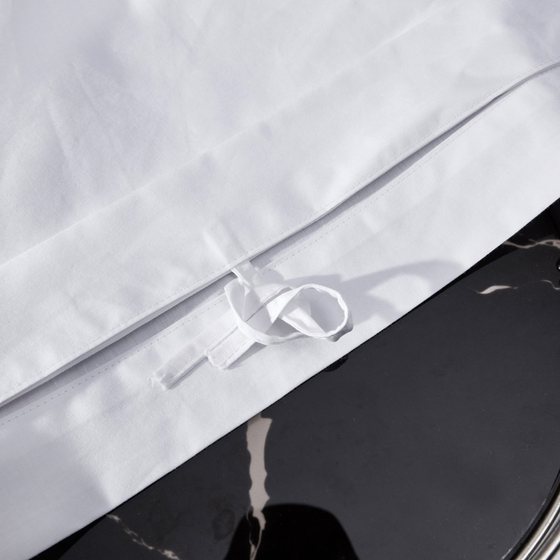 Hotel Guesthouse B&B Supplies Satin Plain White Duvet Cover Bed Sheets Pillowcases 200tc 300tc Cotton Four Piece Sabanas Bedding Set