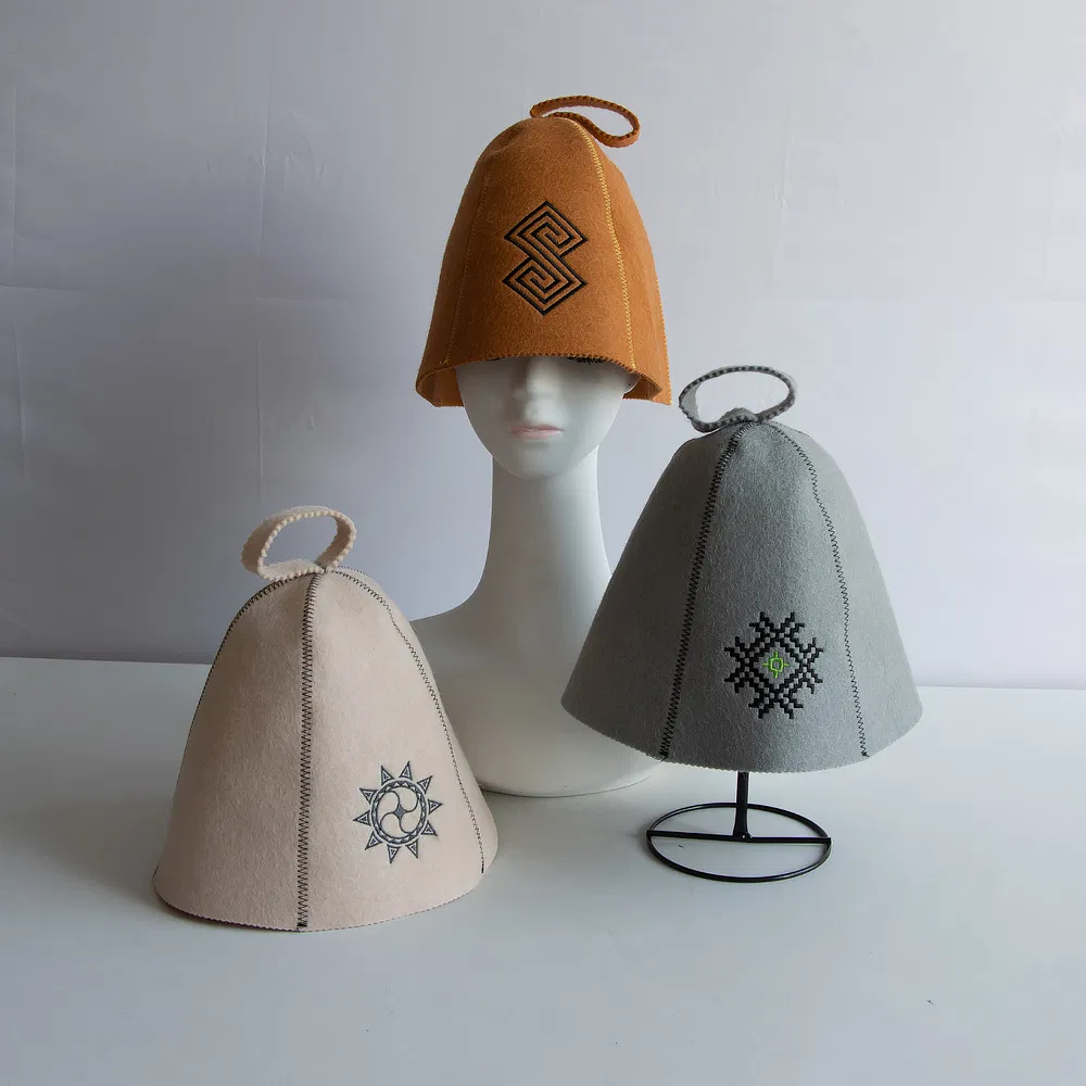 Durable Wool Felt Heat-Resistant Headwear for Sauna & Hot Yoga
