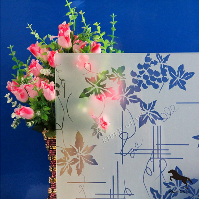 3-10mm Clear and Colored Decorative Frosted Glass, Model Room Glass Partition