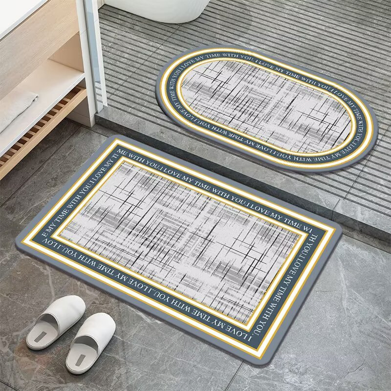 3D Diatomaceous Non Slip Lively Design Quick Dry 40*60cm Bath Mats for Bathroom Rug Set