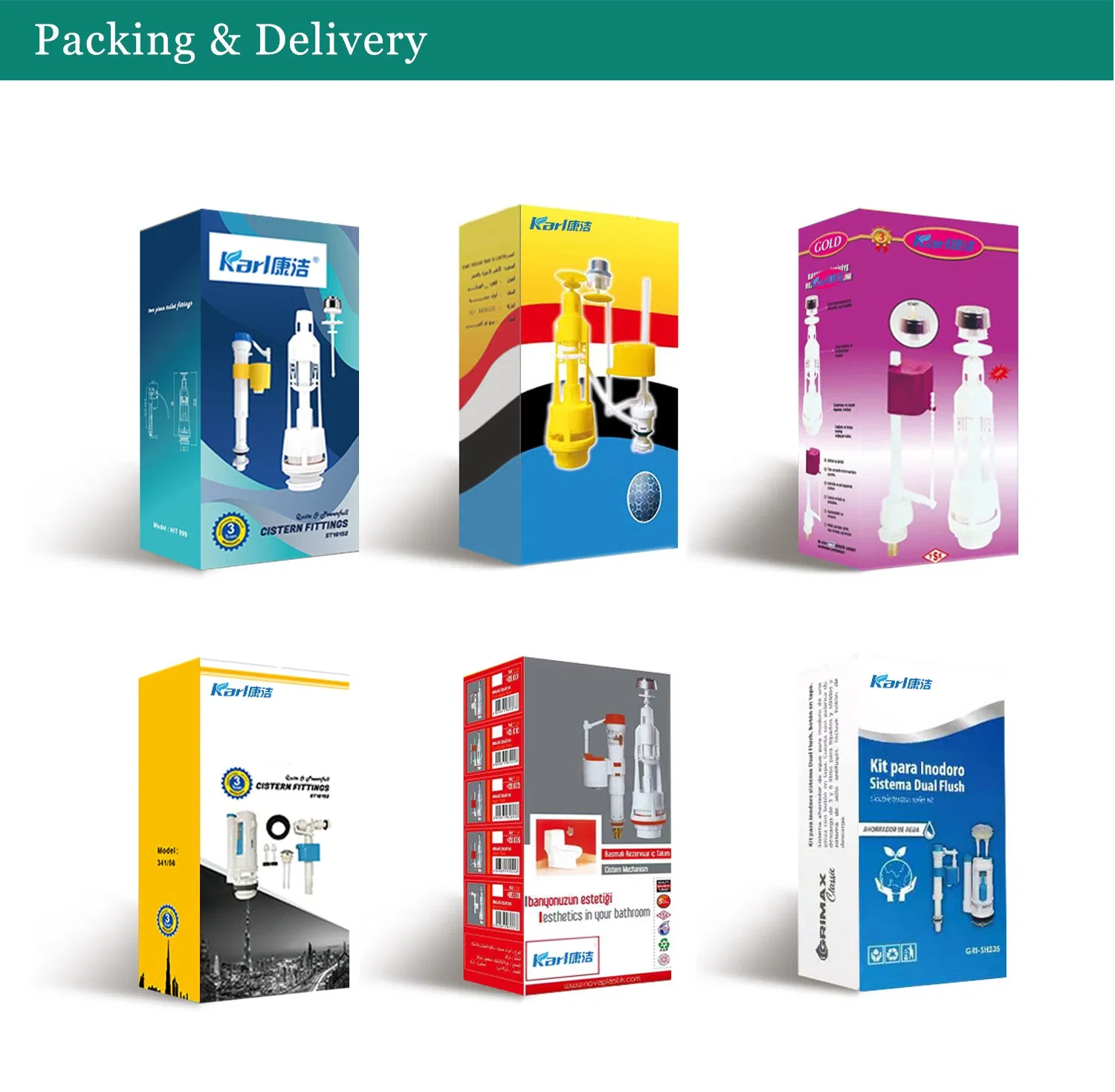 Gray Plastic Split Toilet Tank Accessories, Flush Fittings