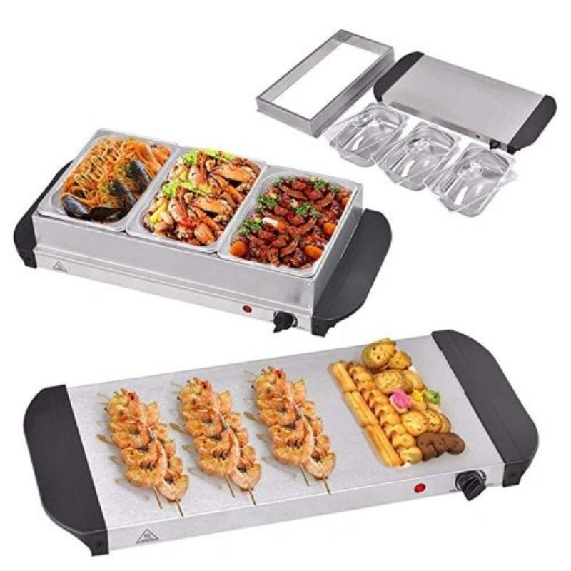 300W 2.5L*3 Counter Top Factory Direct Chafing Dish Stainless Steel Buffet Stove
