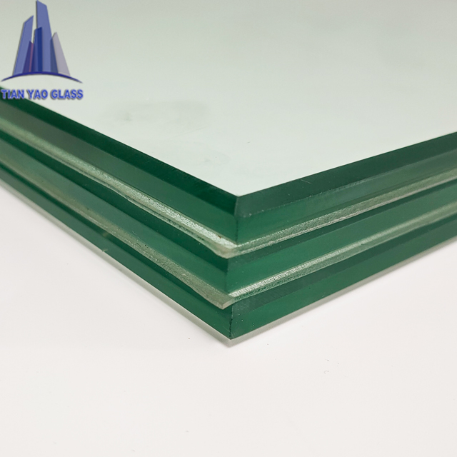 PVB Sgp Tempered Laminated Glass Clear Toughened Flat Building Glass Sheet Curved 6.38mm to 40.28mm