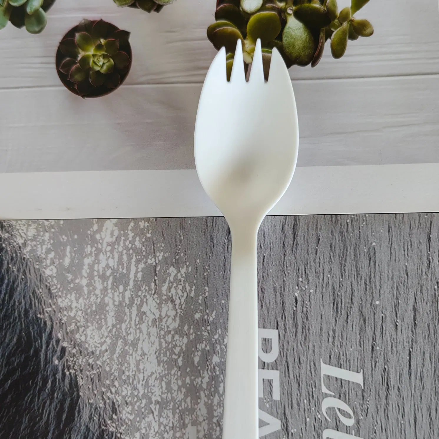 High Quality Biodegradable PLA Compostable Cutlery Set Disposable Fast Food Spork Spoon Fork