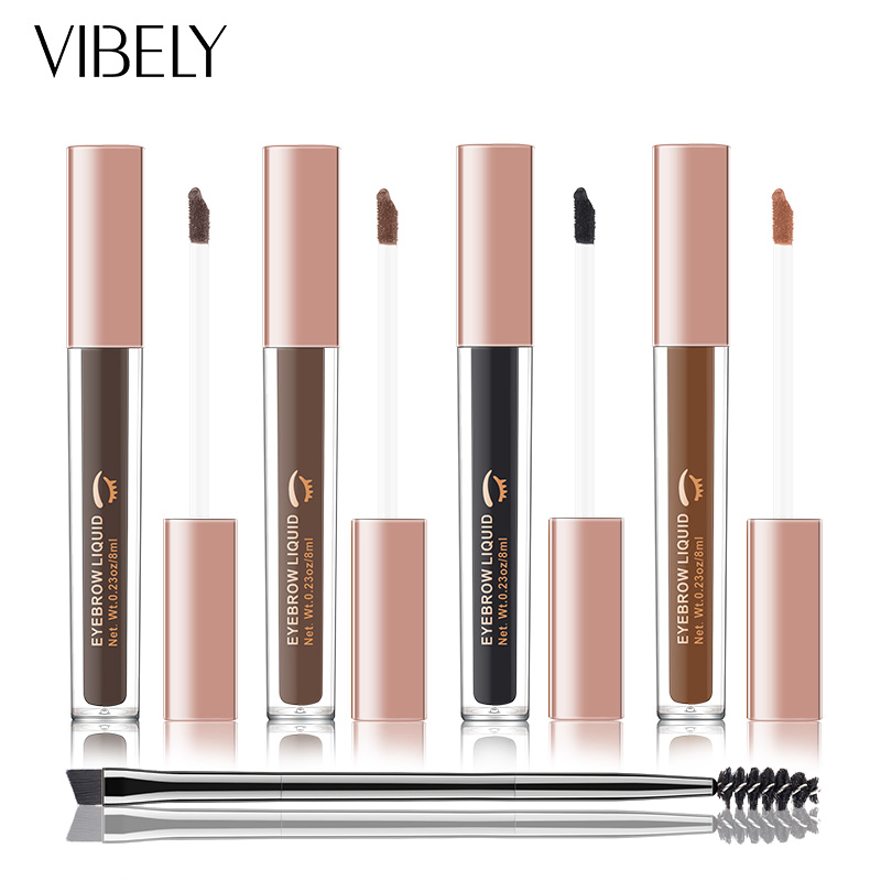 Portable Double Head Waterproof Non-Dizzy Long Lasting Dye Liquid Eyebrow Cream