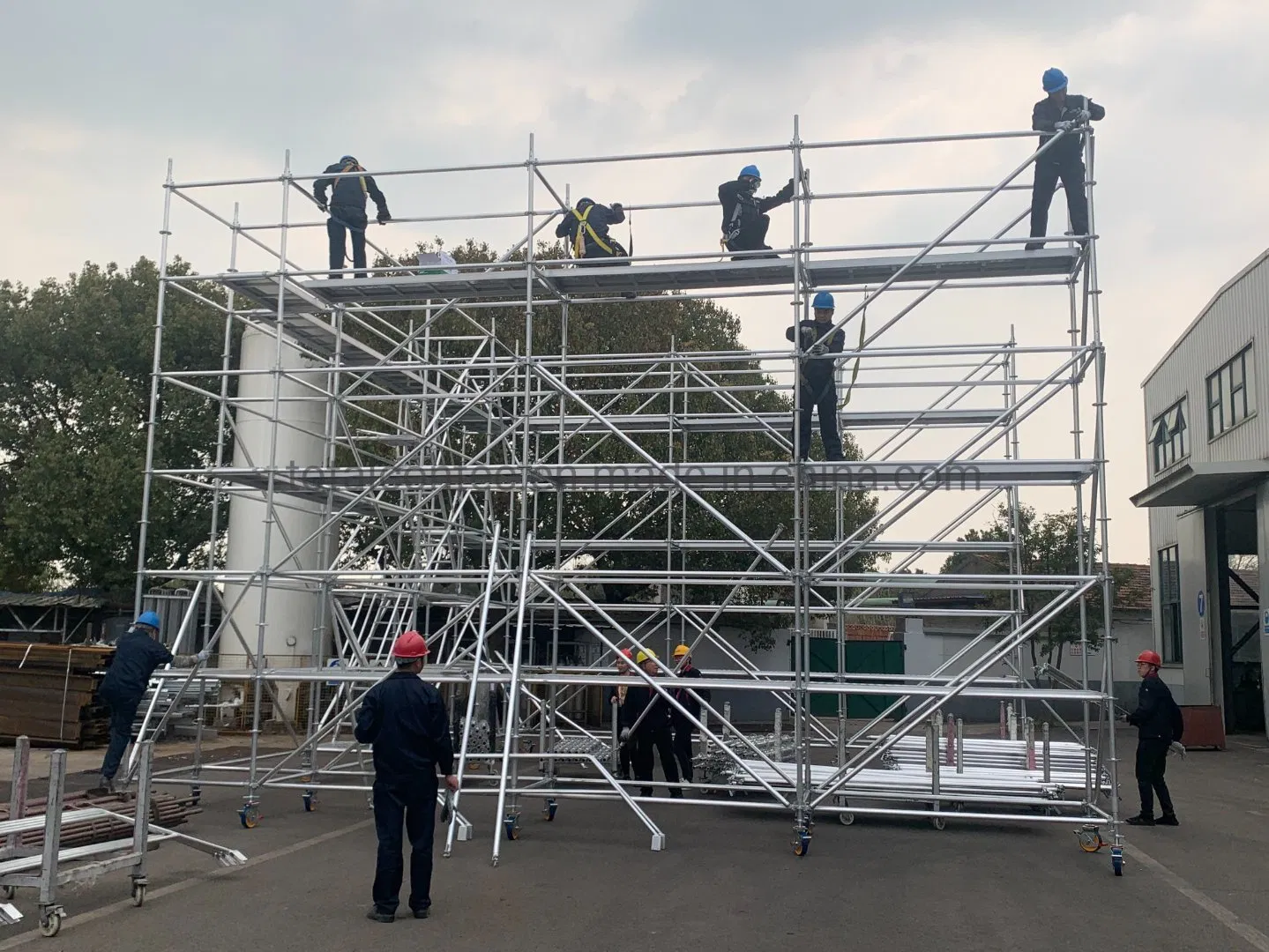 Aluminum Foldable Construction Frame Modular Mobile Layher Tower Scaffold Aluminium Ringlock Scaffolding System for Indoor and Outdoor Building Maintenance