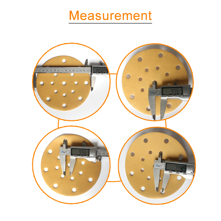 Шлифовальный диск 6 дюймов, 17 отверстий, золотой