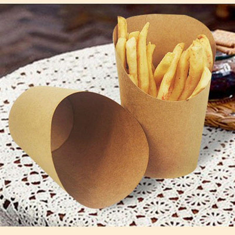 Disposable Fries Cup Food Storage Container Fast Food Packaging