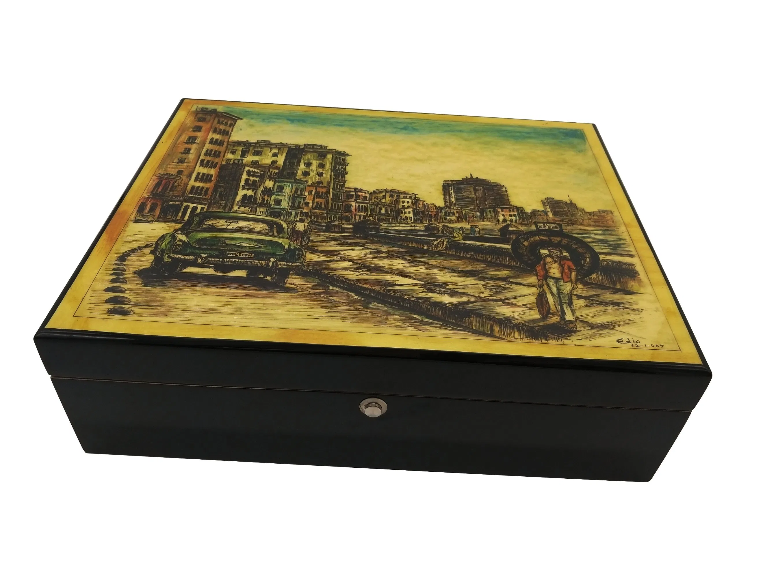 Customized Fashionable Cigar Humidor Storage Box Wooden Cigar Packaging Box