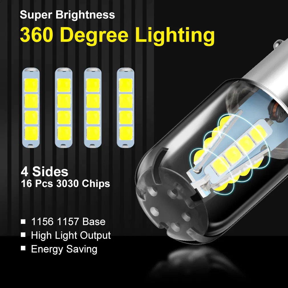 Светодиодные лампы для авто 1156 P21W, 16SMD 3030, 12-24V
