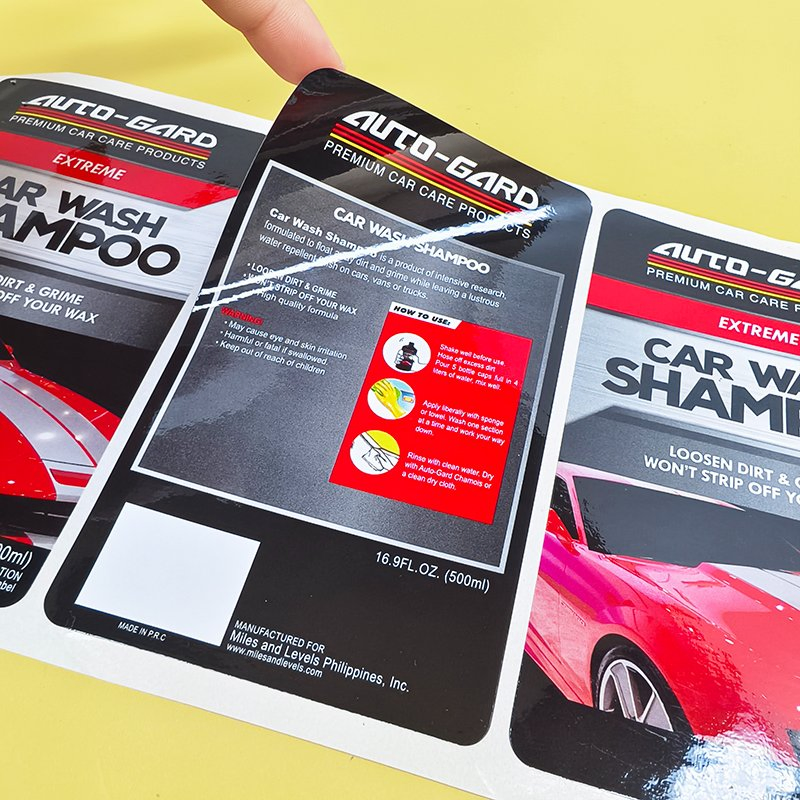 Self Adhesive Front and Back Oil Engine Packaging Label Sticker