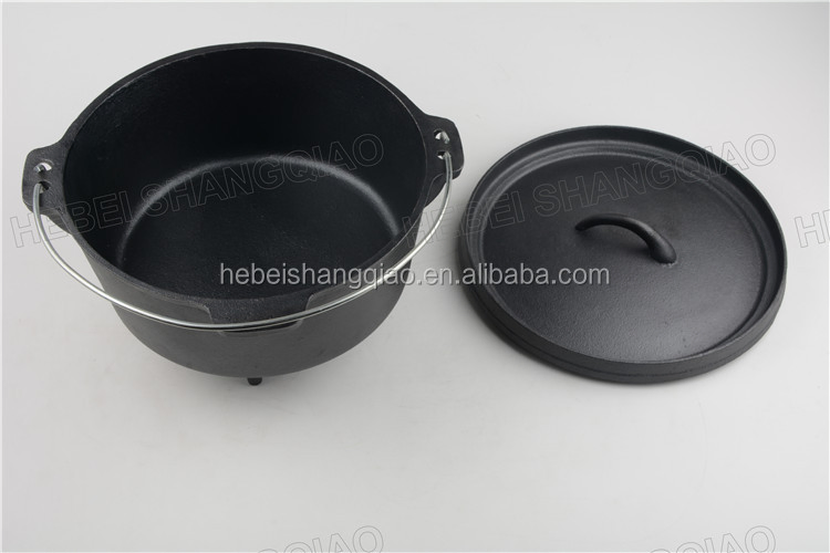 Чугунная жаровня с ножками 6 кварт, предварительно прокаленная