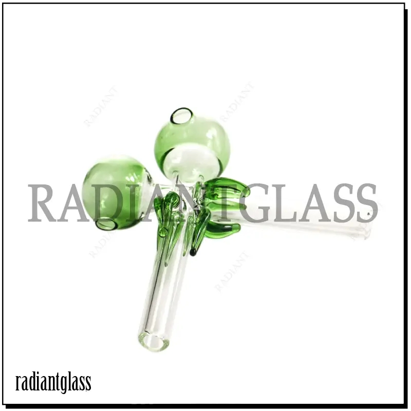 Flower Petal Colorful Glass Oil Burner Pipe