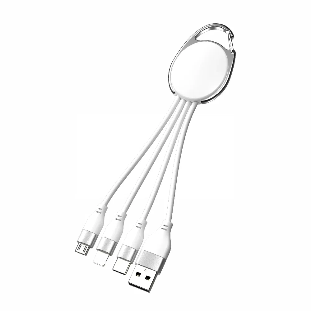 3 in 1 Keychain Charging Cable, Fast Charging Cable, Portable Micro USB Charger, Type C Cable, Fast Charging Data Cord, USB Cable, Keychain for Phone