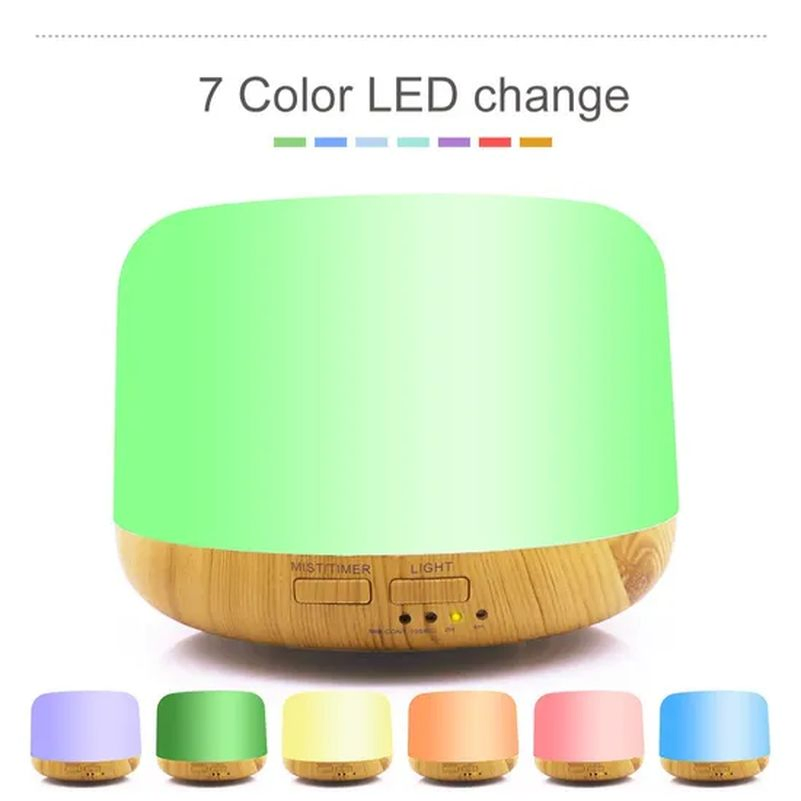 Oil Diffuser Humidifier 300ml Electric Ultrasonic Air Aroma Diffusers Vaporizer Scent Mist Diffuser with Remote Auto-off 7LED Color Changing Light Hh009_11
