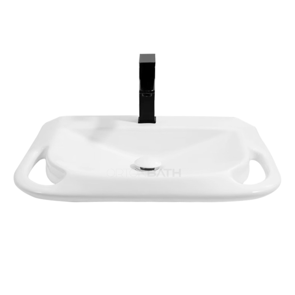 Ortonbath Ada Compliant Wall Mount Sinks Disabled Washbasin Handicapped Hand Wash Basin Sinks for The Disabled Wheelchair Accessible Ada Basin with Grab Bar
