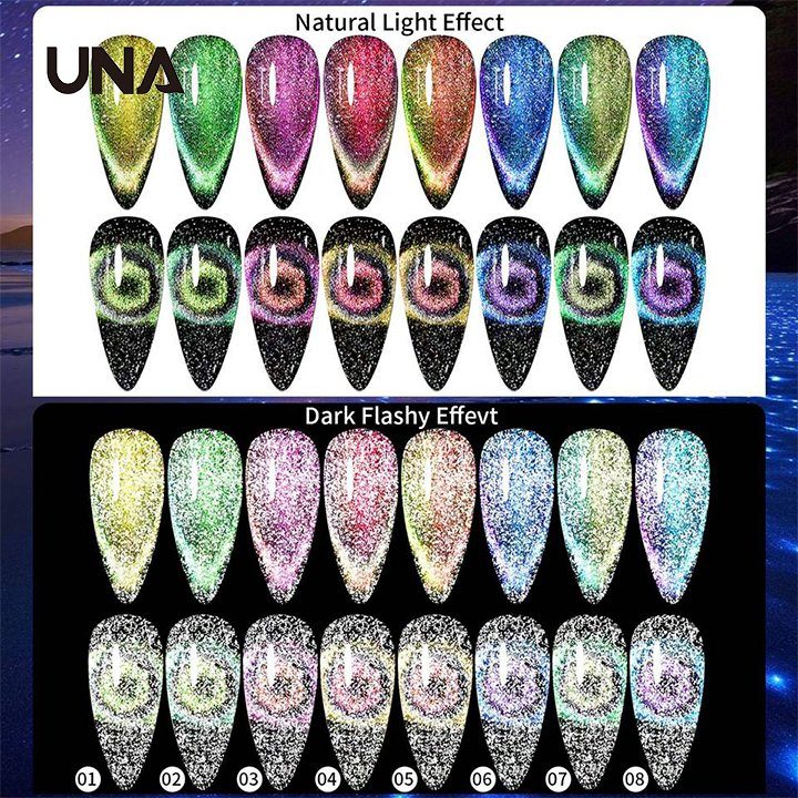 Nail Enhancement Colorful Shiny Reflective Broken Diamond Laser Crystal Cat Eye Gel