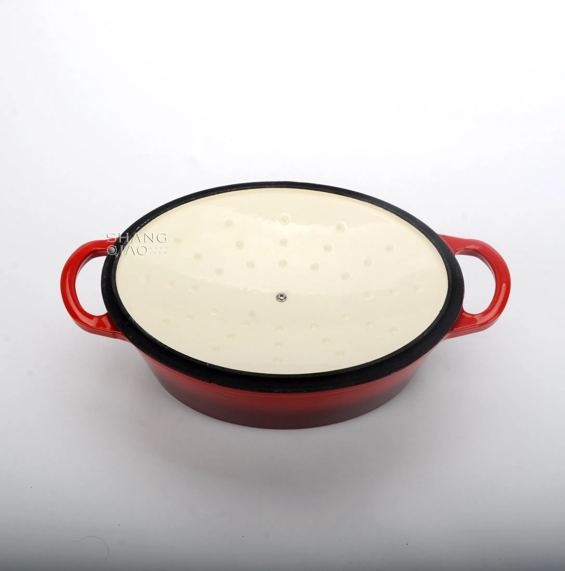 Чугунная эмалированная жаровня овальная для выпечки хлеба