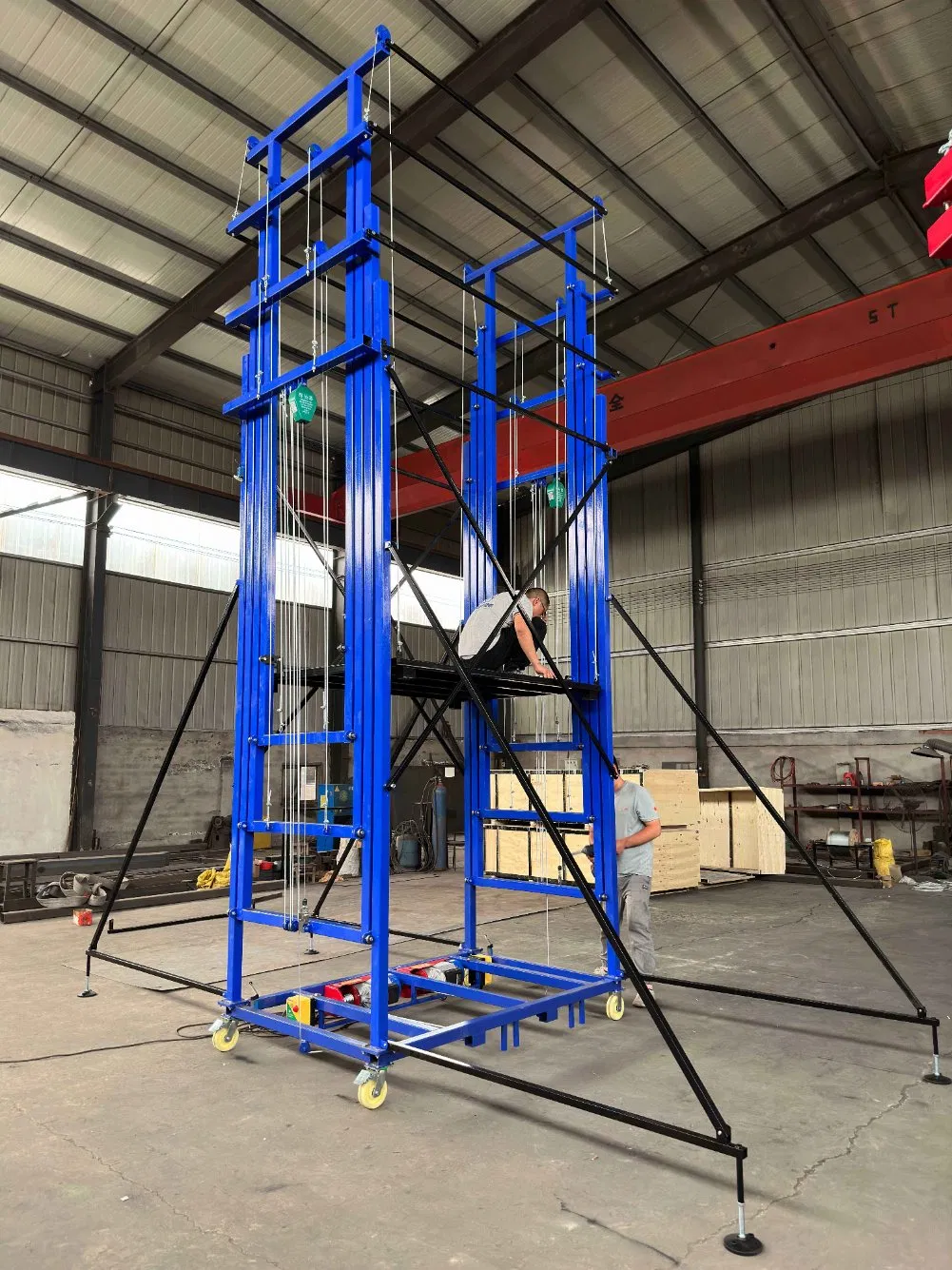 Remote Control Ladder Electric Scaffolding Platform Foldable Aluminium Electric Sacffold Elevator