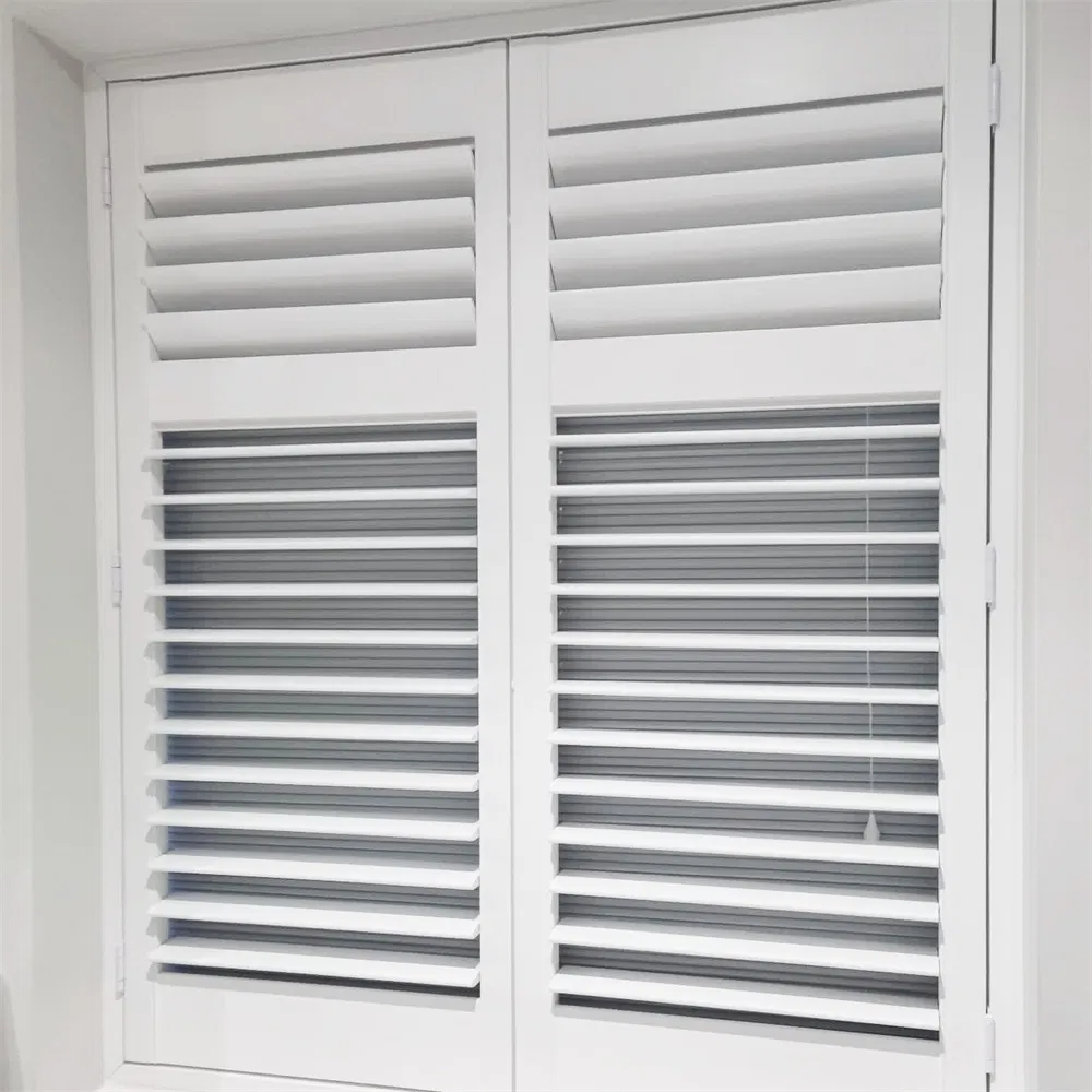 High Quality Natural Hard Wood Plantation Shutters