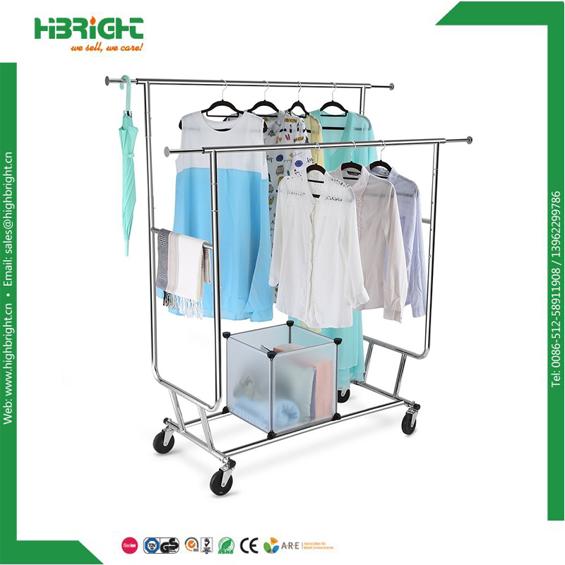 Collapsible Rolling Clothing Racks Foldable Clothes Rack