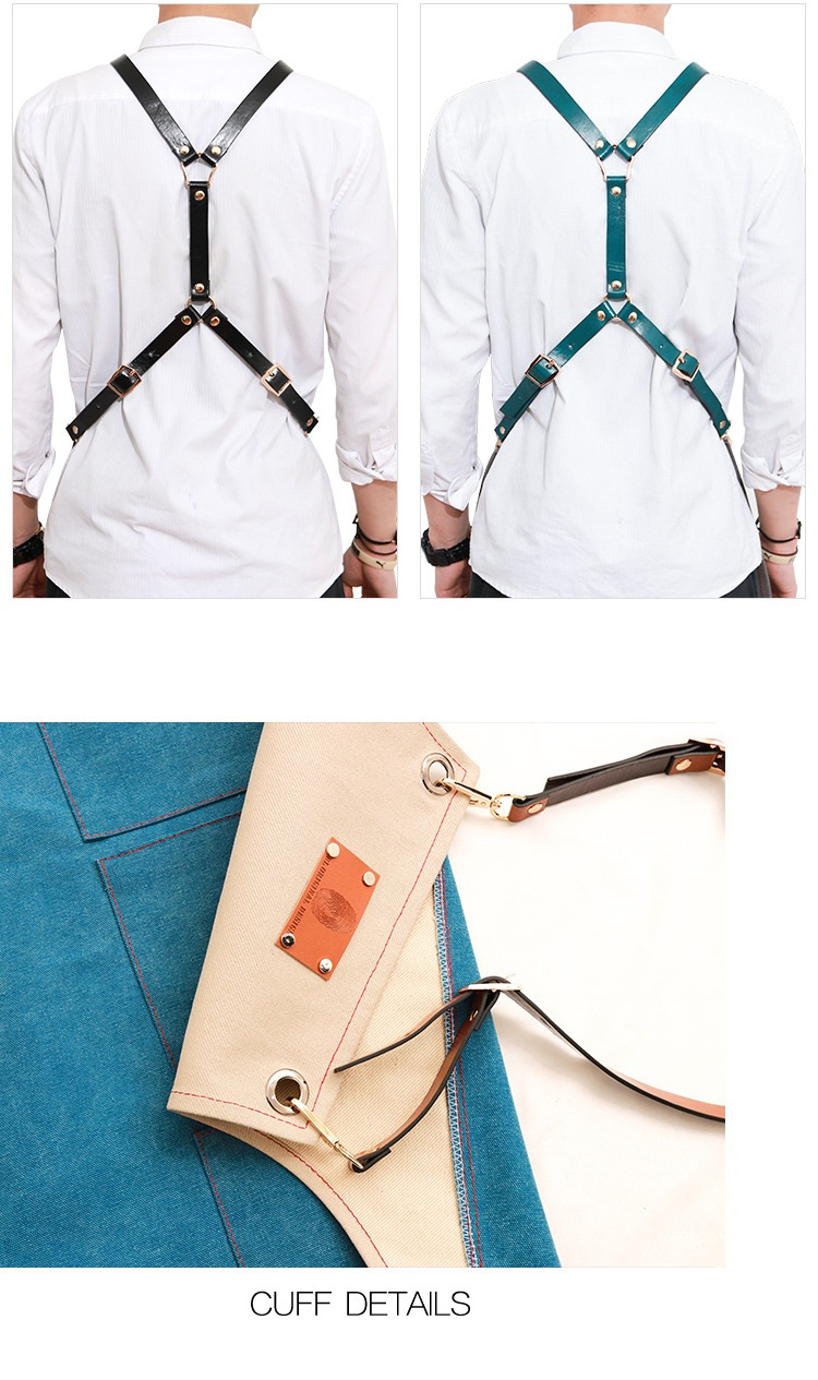 Coffee Shop Milk Tea Shop Hairdresser Chinese Restaurant Work Clothes Men and Women Canvas Apron Custom Logo (RS-AXE86)