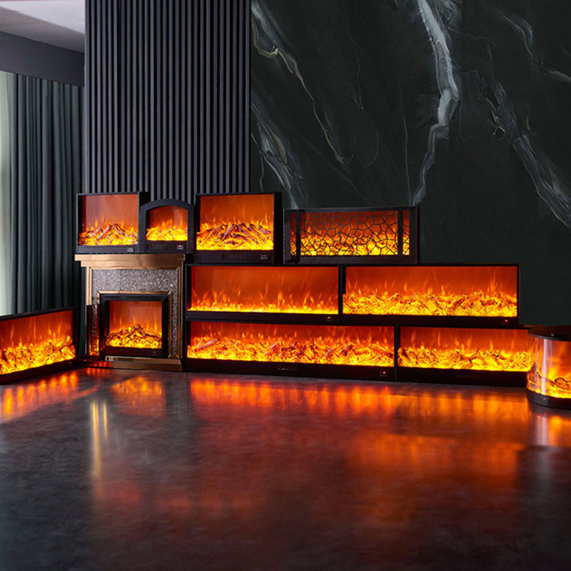 120/140/160cm Decorative Electric Fireplace 3D Real Flame Effect Without Heat