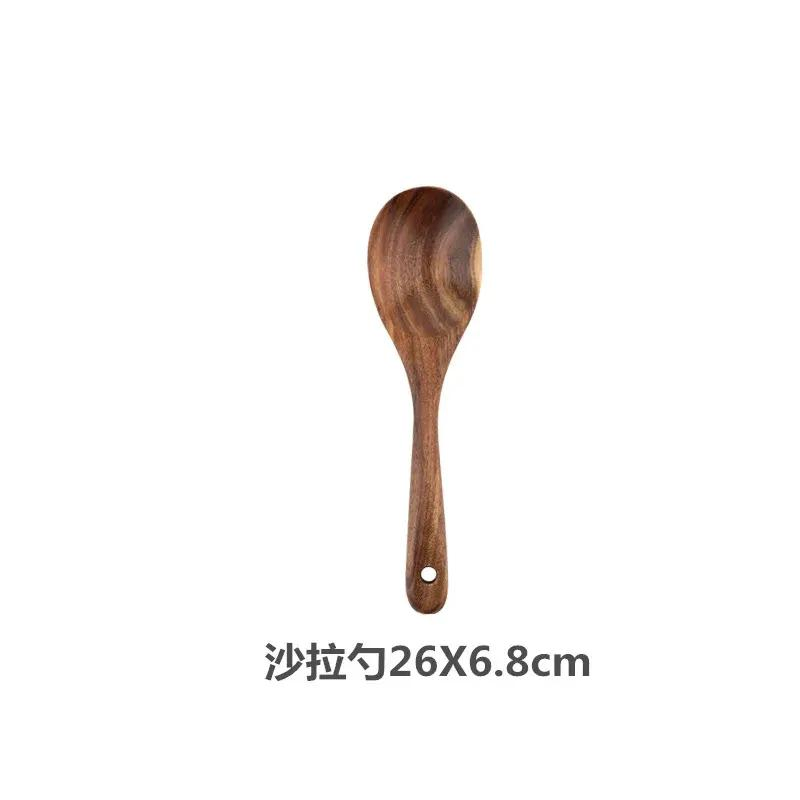 Acacia Wood Handmade Salad Wooden Kitchen Long Handle Spoon