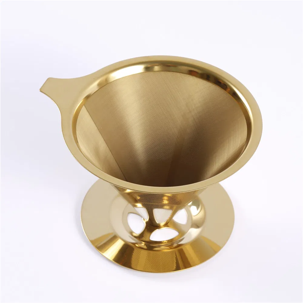 Gold Color Reusable Coffee Filter Drip Strainer Coffee Dripper