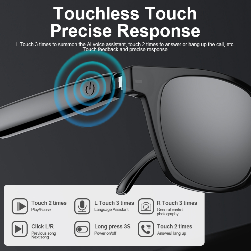 Умные очки с переводчиком AI, сенсорным управлением