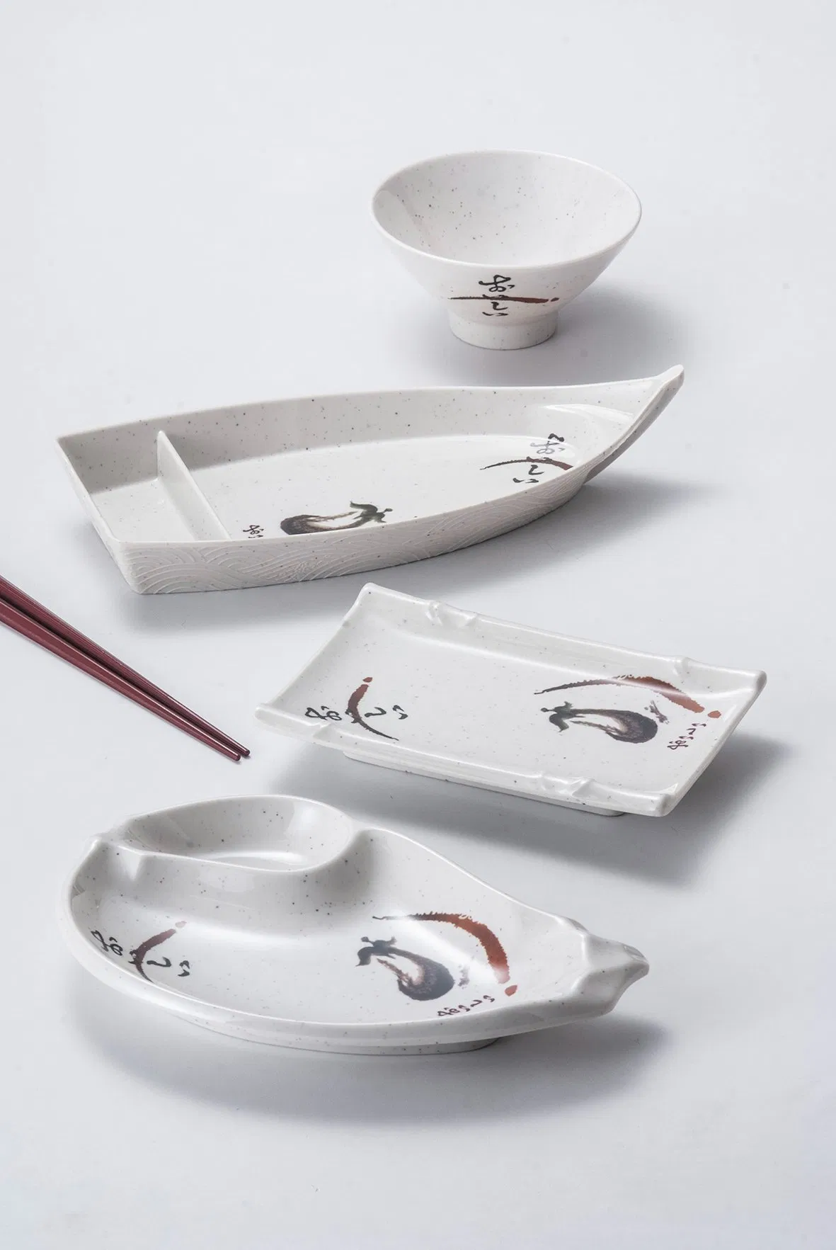 Two-Divided Plate Melamine Plate Tempura Tableware Custom Melamine Plate