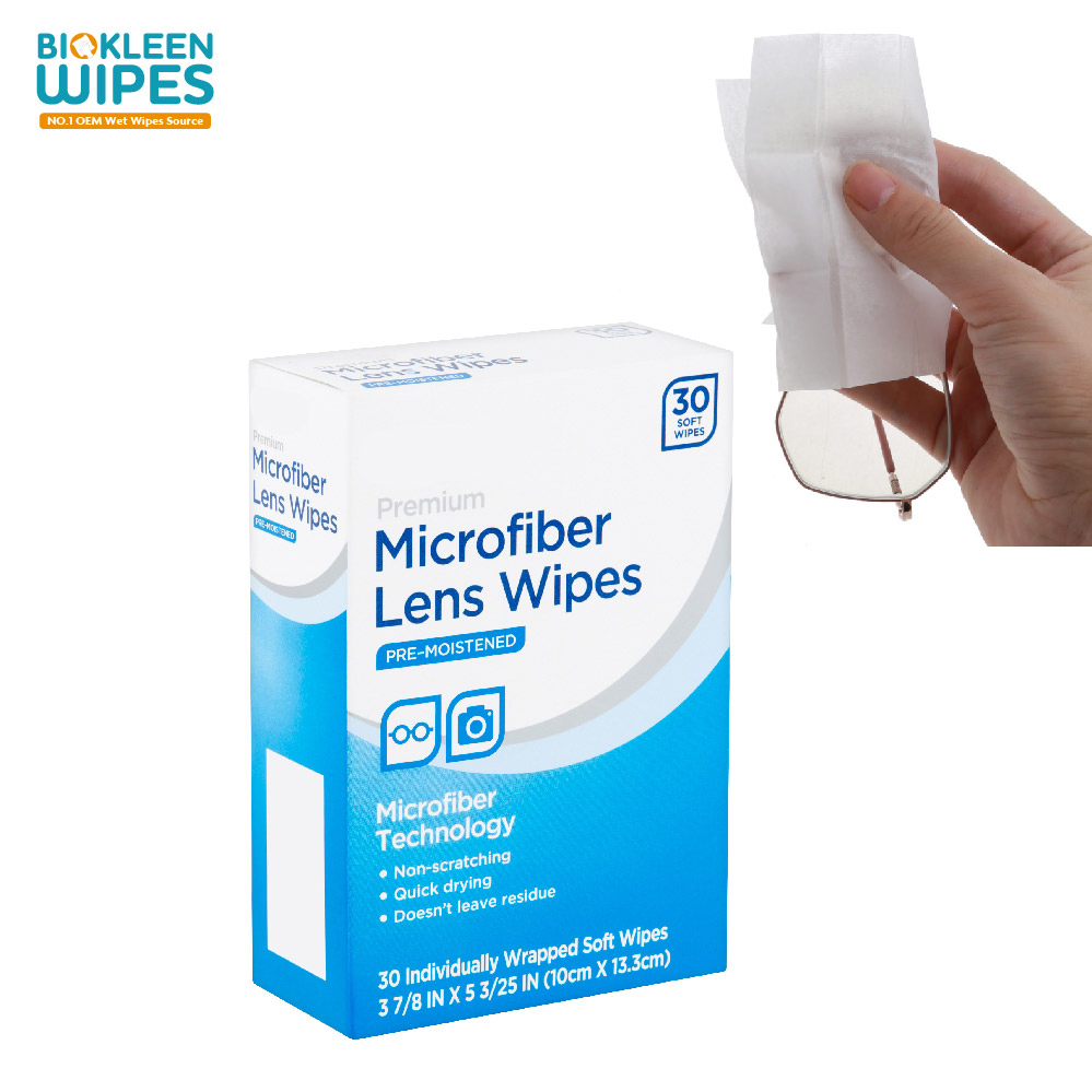 Wholesale OEM Custom Individual Packed Anticeptic Glasses Wipes Disposable Anti Fog Lens Cleaning Wet Wipes for Eye Glasses