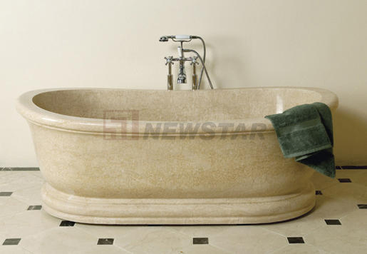 Outdoor Luxury Custom Marble Stand Alone Bathtub Bathroom Stone Surface Freestanding Bathtub