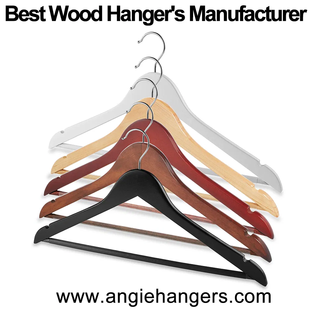 Wooden Clothes Hangers in Solid Wood with Bottom Bar in Natural/Dark/Walnut/Black/White Finish for Coat/Shirt/Suit/Jacket Selling on Amazon/Ebay/Supermarket