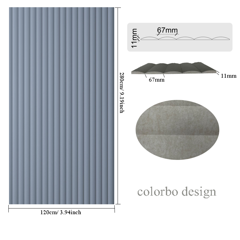 Embossed Panel  Acoustic Wall Plain Panel for High Density Sound Absorption and Decoration