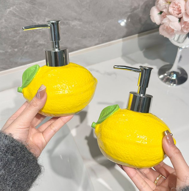 Long Lasting Single Ceramic Dispenser Teen Bathroom Lemon Decor Bathroom Accessories