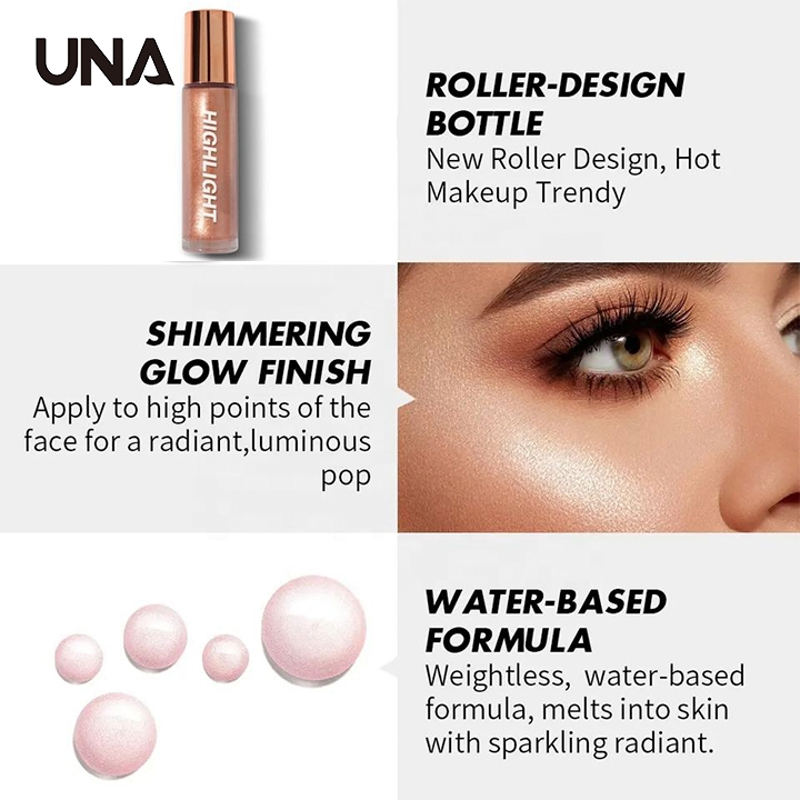 Wholesale Custom High Pigment Gold Face Creamy Highlighter Makeup Private Label Body Glow Shimmer Vegan Liquid Highlighter
