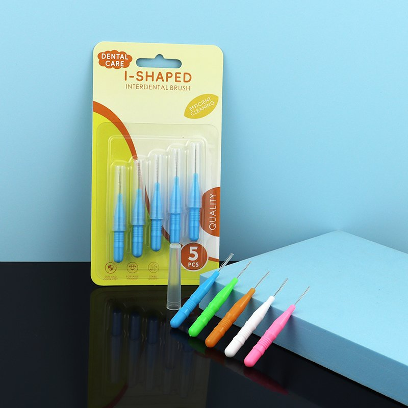 Compact Dental Picks Push-Pull Handle Interdental Brush for Orthodontic Brace Teeth Care