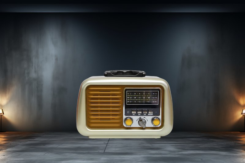 Kemai MD-1900BT Portable Am/FM Radio with Bluetooth & Charging Functions, Supports TF Card, Aux, USB, and MP3 Player