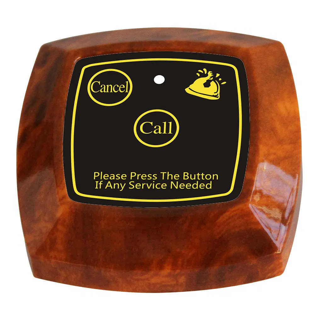 Wirelesslinkx Wireless Calling Waiter Pagers Restaurant Wood Color Call Bell Button System