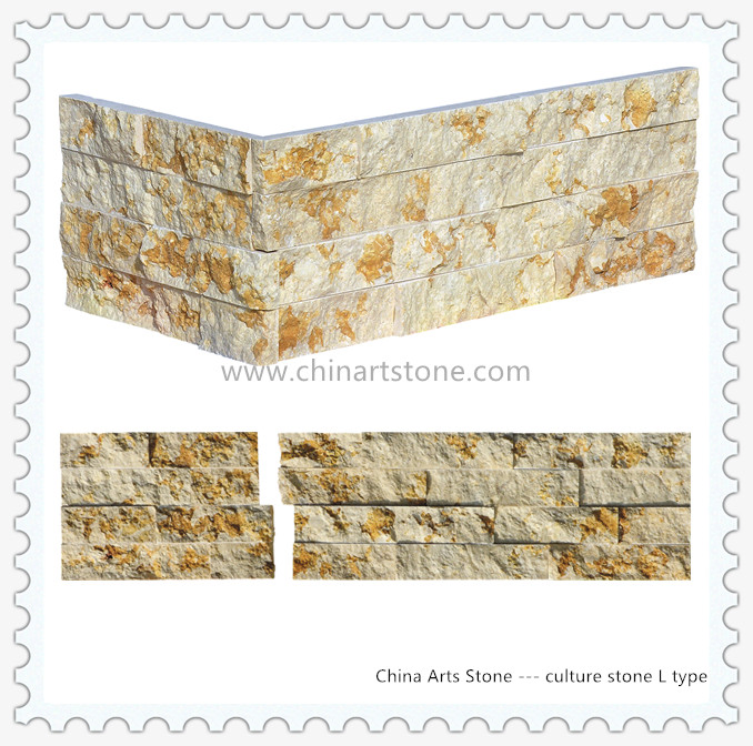 Sunny Beige Golden Marble Culture Stone Wall Cladding