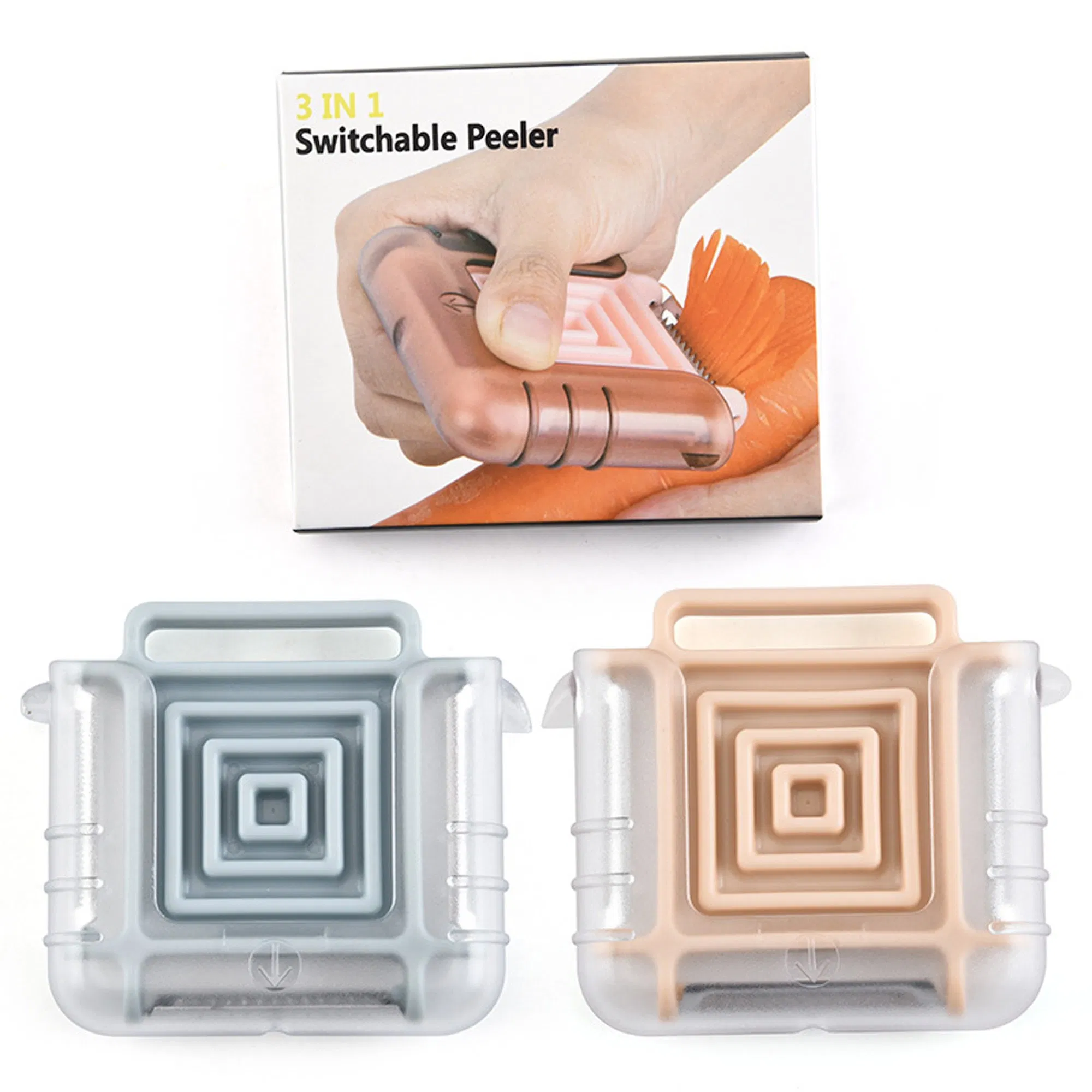 3-in-1 Square Stainless Steel Cutter Slicer for Carrot Potato Melon Gadget Vegetable Fruit Peeler