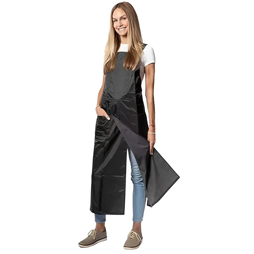 Pure Black Tool Apron, Multi-Pocket Waterproof, Outdoor, Home, Kitchen Work, Barber, Multi-Functional Apron