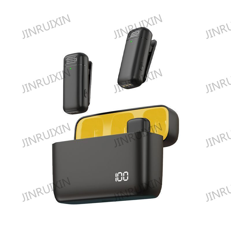 Charging Box Wireless Lapel Lavalier Microphone Portable Audio Video Recording Vlog Microphone for IP Android