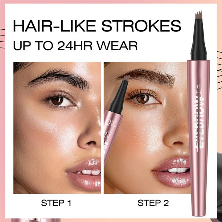 Private Label Four-Pronged Liquid Eyebrow Pencil Easy-to-Use Waterproof Professional Liquid Eyebrow Pencil