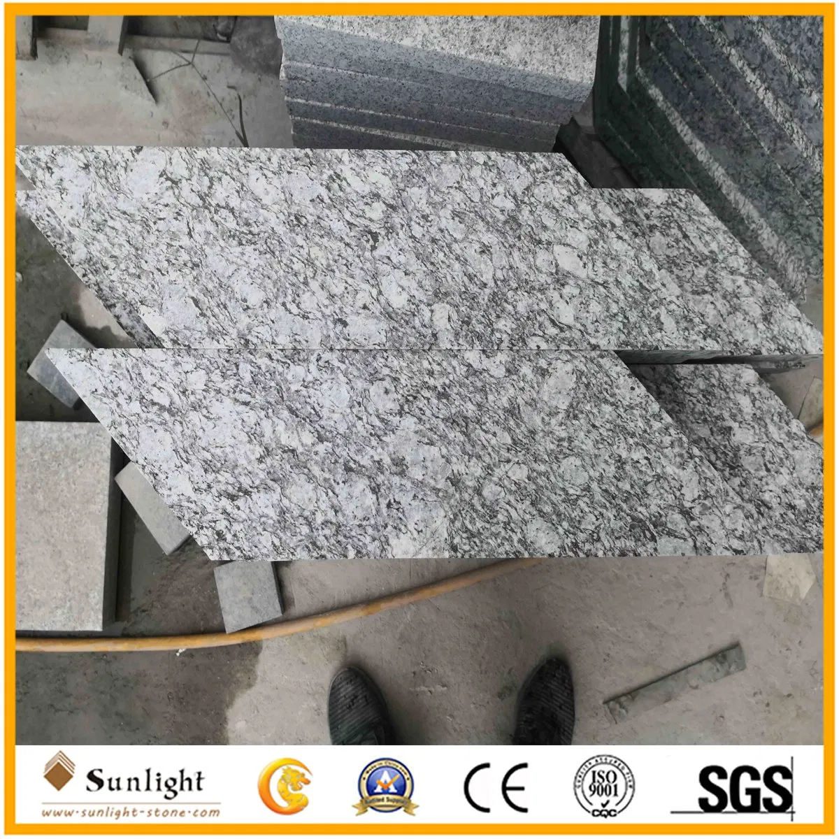 Cheap Grey Sea Flower Granite Stone Rhombus Paving Stones for Landscape